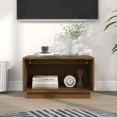 TV Cabinet Honey Brown Solid Wood Pine