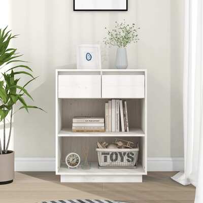 Console Cabinet Buffets White Solid Wood Pine