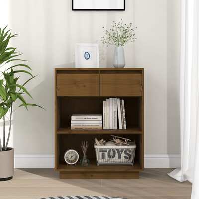 Console Cabinet Buffets Honey Brown Solid Wood Pine