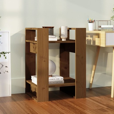 Book Cabinet/Room Divider Honey Brown Solid Wood Pine