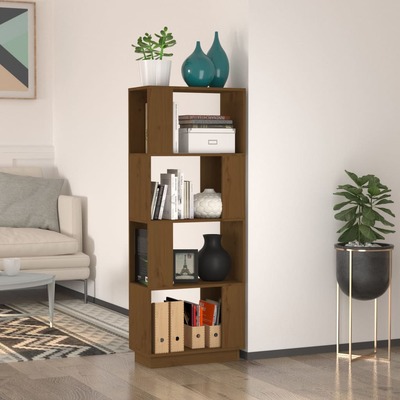Book Cabinet/Room Divider Storage Honey Brown Cm Solid Wood Pine