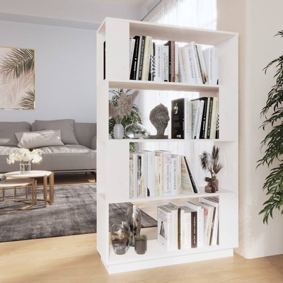 Bookcases Cabinet/Room Divider White Solid Wood Pine