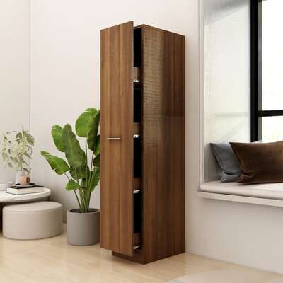 Apothecary Cabinet Black Engineered Wood Home Organiser Storage - Cabinet