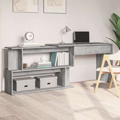 Stylish and Functional Grey Sonoma Engineered Wood Corner Desk for Your Office