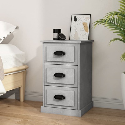 Urban Charisma: Concrete Grey Engineered Wood Bedside Cabinet