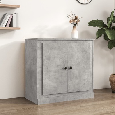 Sleek and Functional Sideboard in Concrete Grey Engineered Wood