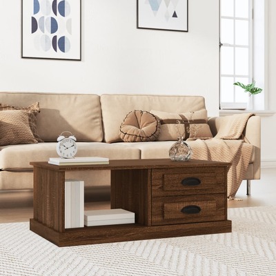 Autumnal Warmth: Brown Oak Engineered Wood Coffee Table