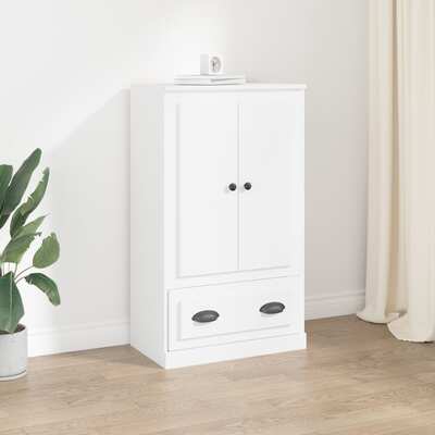 Elegantly Crafted Ivory Oak Highboard - A Fusion of Style and Durability