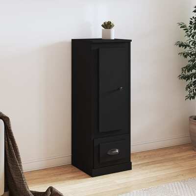 Contemporary Highboard in Sleek Black Engineered Finish