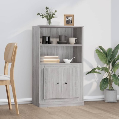Elegantly Crafted Grey Sonoma Engineered Wood Highboard