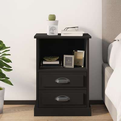 Nocturnal Noir: Black Bedside Cabinet