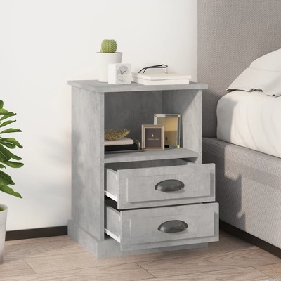 Urban Zen: Set of 2 Concrete Grey Bedside Cabinets