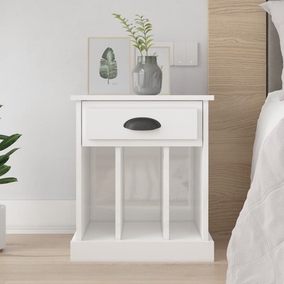 Radiant Reverie: High Gloss White Bedside Cabinet