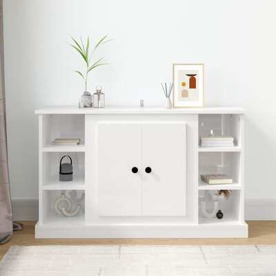 Contemporary High Gloss White Engineered Wooden Sideboard for Your Home