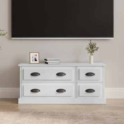 Sleek and Chic: High Gloss White Engineered Wood TV Cabinet