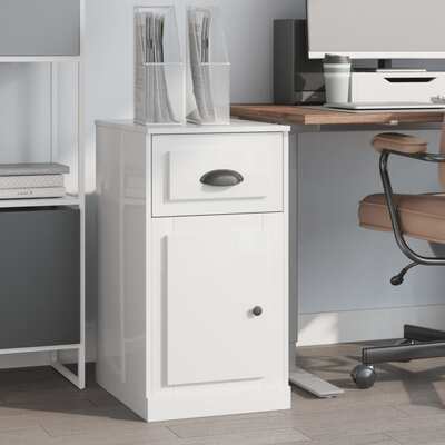 Sleek Engineered High Gloss White Timber Sideboard with Storage Compartment