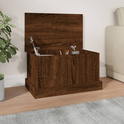 Brown Oak Engineered Wooden Organizer with Compartments
