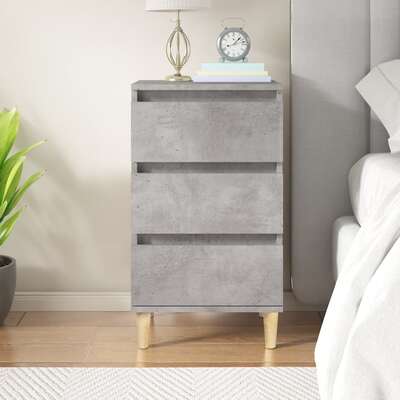 Urban Industrial Concrete Grey Bedside Cabinet