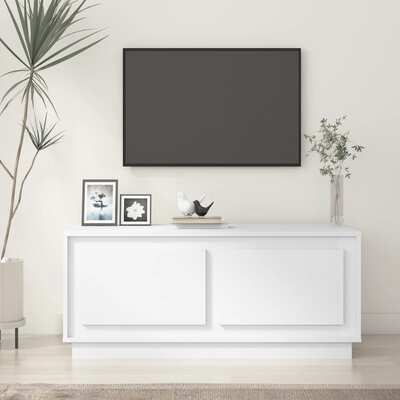 Whispering Snowfall: White Engineered Wood Coffee Table