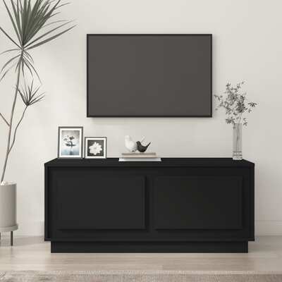 Ebon Aura: Black Engineered Wood Coffee Table for Contemporary Charm