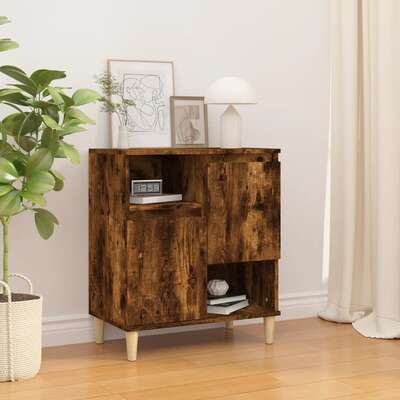 Elegant Smoked Oak Engineered Wood Sideboard