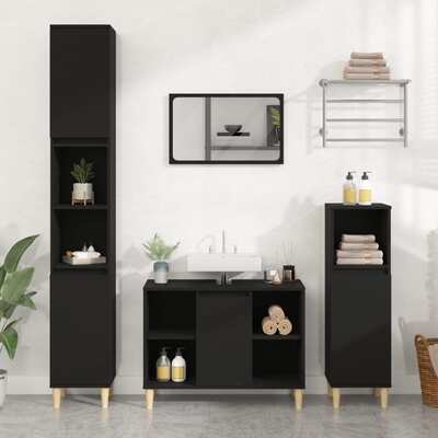 Black Tinted Engineered Wooden Basin Organizer