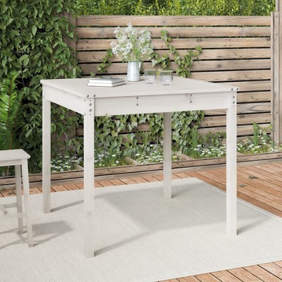 Whimsical Garden Delight: White Pine Wood Garden Table for Timeless Beauty