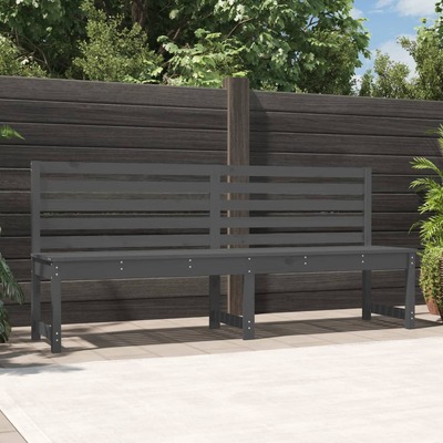 Pine Serenity: Chic Grey Solid Wood Garden Bench