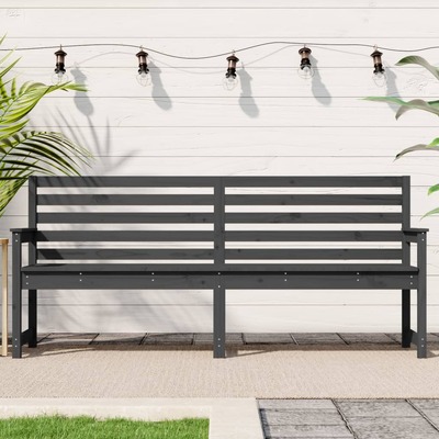 Grey Pine Solid Wood Garden Bench