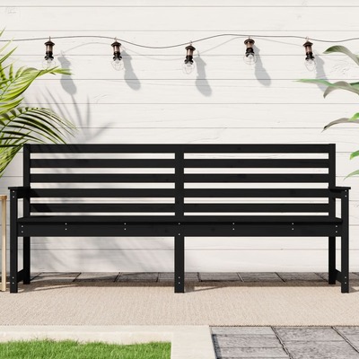 Black Pine Solid Wood Garden Bench