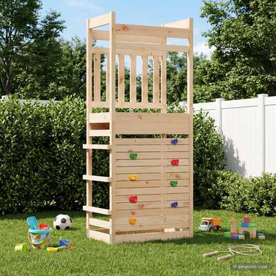 Kids Outdoor Play Tower Solid Pine Wood | EXTG