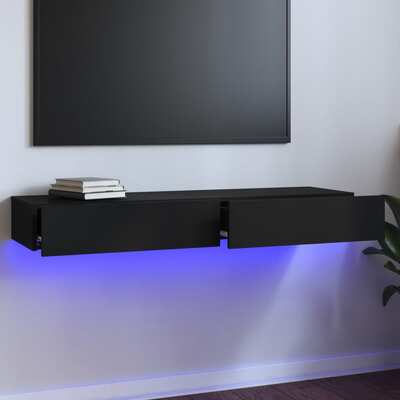 Illuminating Elegance: Black TV Cabinet with LED Lights
