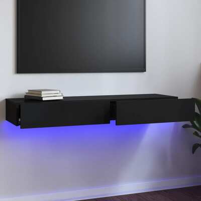 Illuminating Elegance: High Gloss Black TV Cabinet with LED Lights