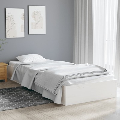 Modern Minimalist Single Size White Wood Bed Frame - Pure Comfort
