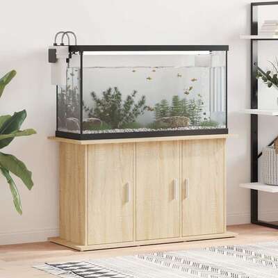 Aquarium Stand Sonoma Oak 6-Door Storage Cabinet | EXTG