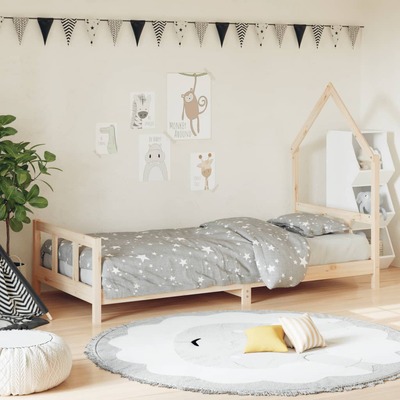 Kids Bed Frame Single Solid Wood Pine