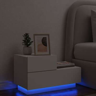 Bedside Cabinet LED Lights White