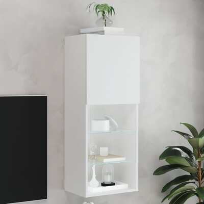 TV Cabinet with LED Lights White