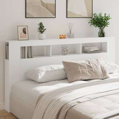 LED Headboard White - Engineered Wood
