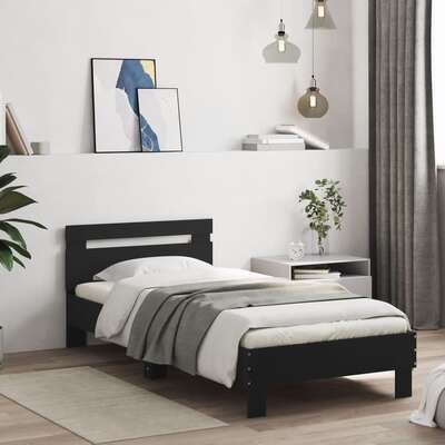 Bed Frame with Headboard Engineered wood Single Size