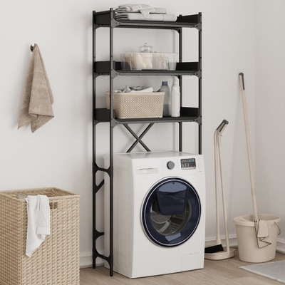 Washing Machine Shelf Black Engineered Wood