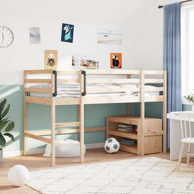 Stylish Kids Loft Bed without Mattress Loft Bed Solid Wood Pine 
