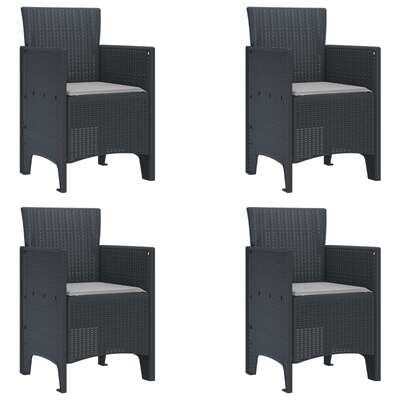 Functional Garden Chair 4 pcs Anthracite Lounge Area Patio Relax 