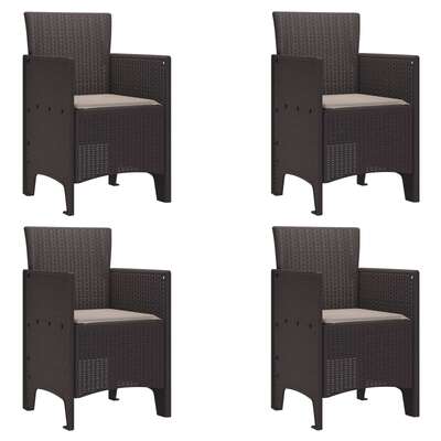 Comfortable Garden Chair 4 pcs Brown Home Use Outdoor Living 
