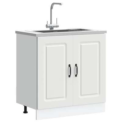 Sink Base Cabinet Kalmar White Engineered Wood - Durable