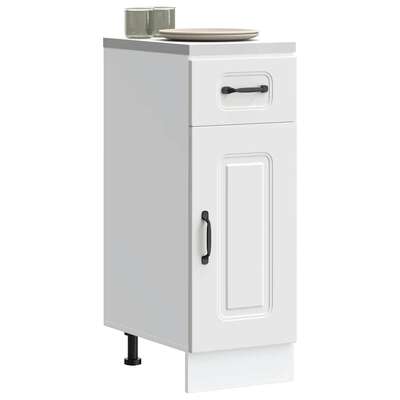 Kitchen Corner Base Cabinet Kalmar White Engineered Wood - Elegant