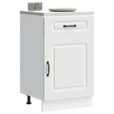 Kitchen Corner Base Cabinet Kalmar White Engineered Wood - Stylish