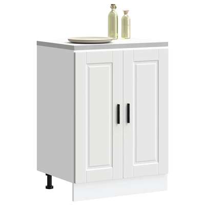 Kitchen Base Cabinet "Porto" White Engineered Wood sink base cabinet