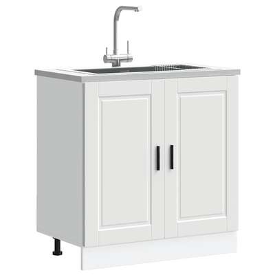 Sink Base Cabinet Lucca White Engineered Wood kitchen base cabinet
