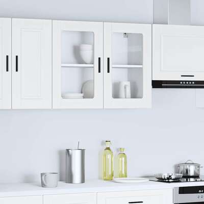 Kitchen Wall Cabinet Glass Door White 80cm | EXTG